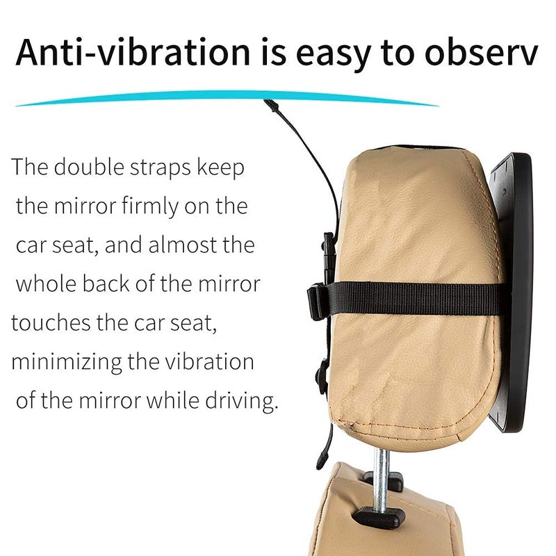 Funbliss Baby Car Mirror Most Stable Backseat Mirror with Premium Matte Finish-Super Clear PMMA Material Mirror-Safe  Secure and Shatterproof Black - Image 5